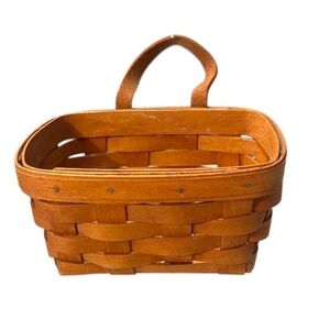 Vintage 1991 Longaberger Small Brown Wall Hanging Basket
